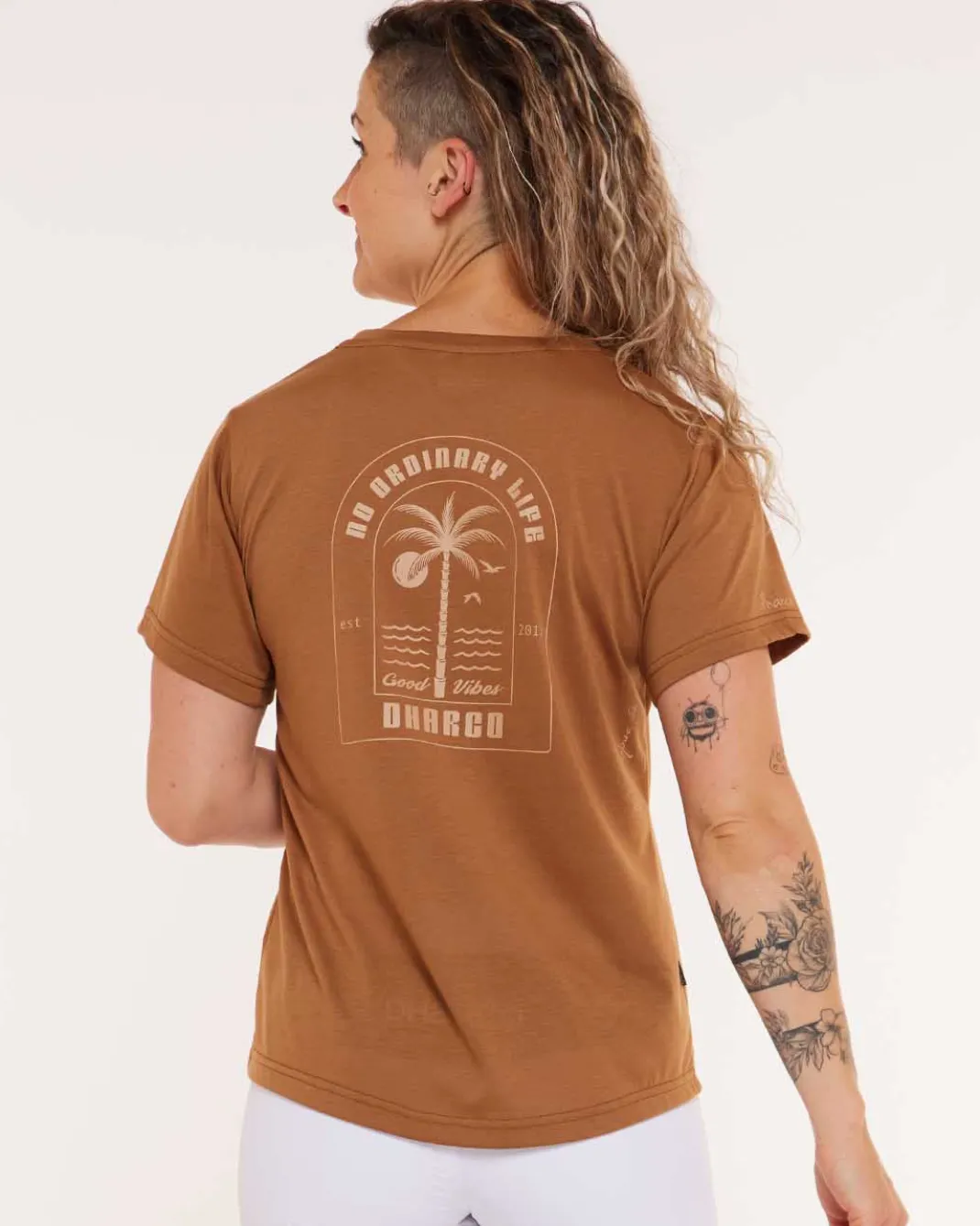 Womens Short Sleeve Tech Tee | Caramel