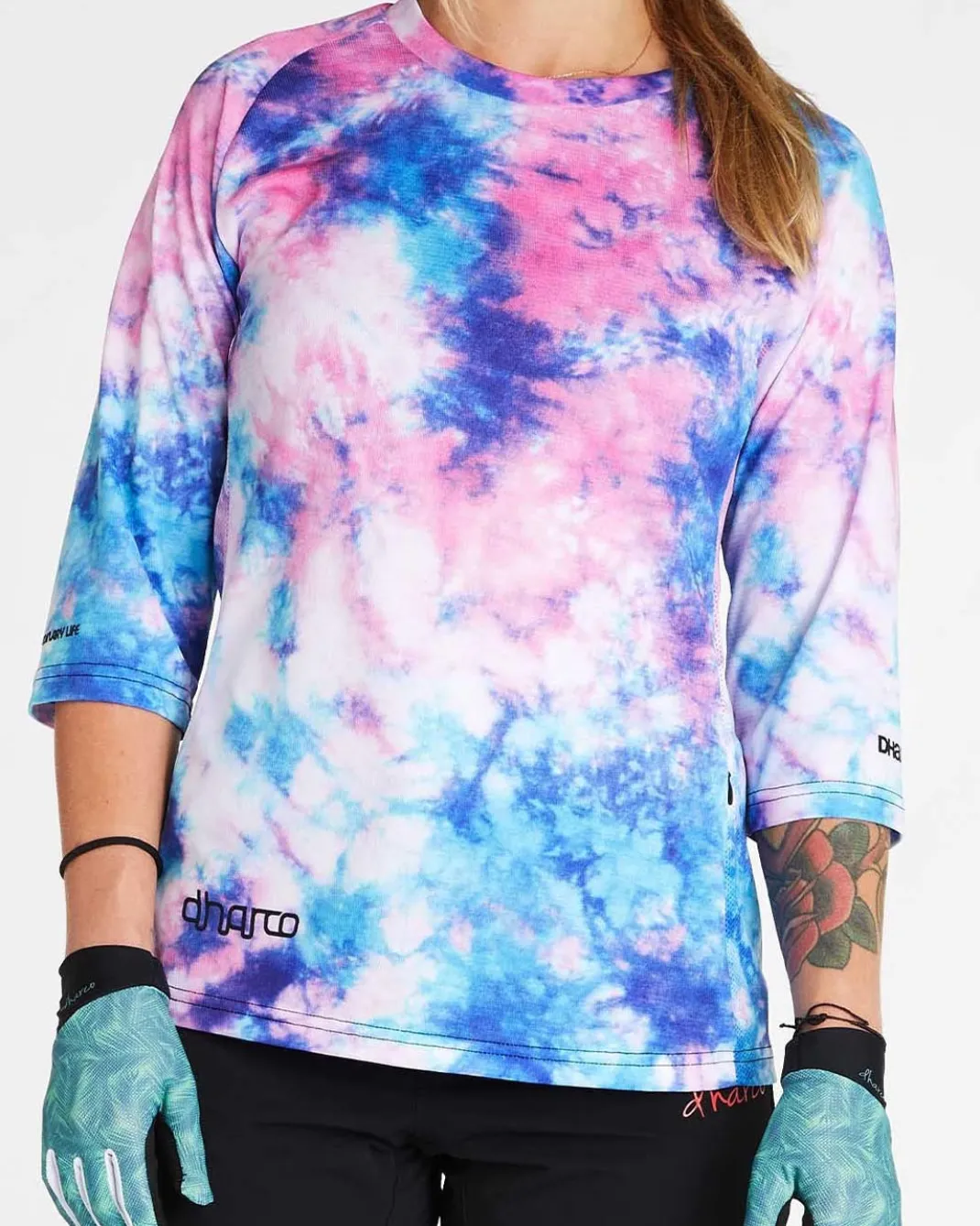 Womens 3/4 Sleeve Jersey | Tie Dye