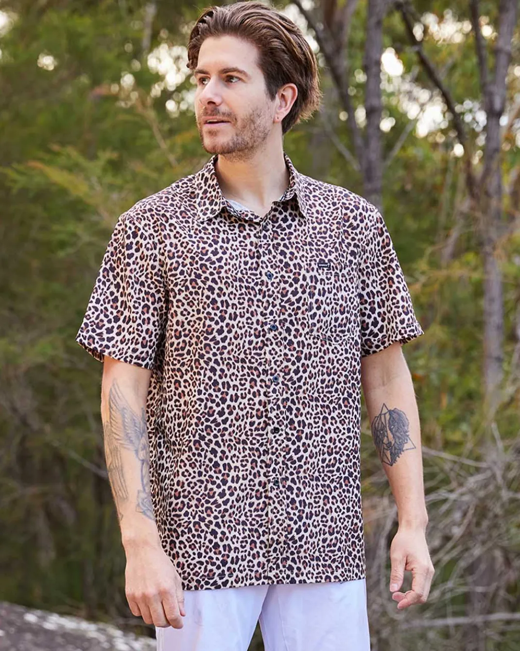 Mens Tech Party Shirt | Leopard